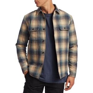 John Elliott Jupiter Plaid Wool Blend Snap Up Quilted Shirt Shacket Mens 1 S